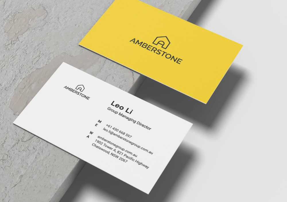 Amberstone Business Card: Work by Skyfield Co